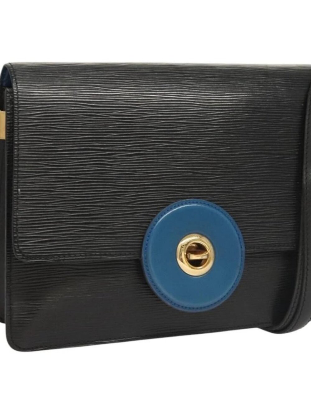 LOUIS VUITTON Epi Bicolor Free Run Shoulder Bag Black Blue M52415 LV Auth ep8692